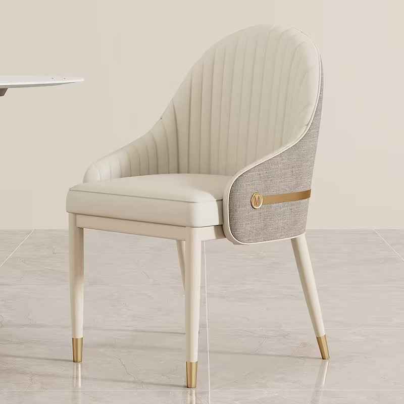 Ash Solid wood leg Upholstered Leather Dining chair
