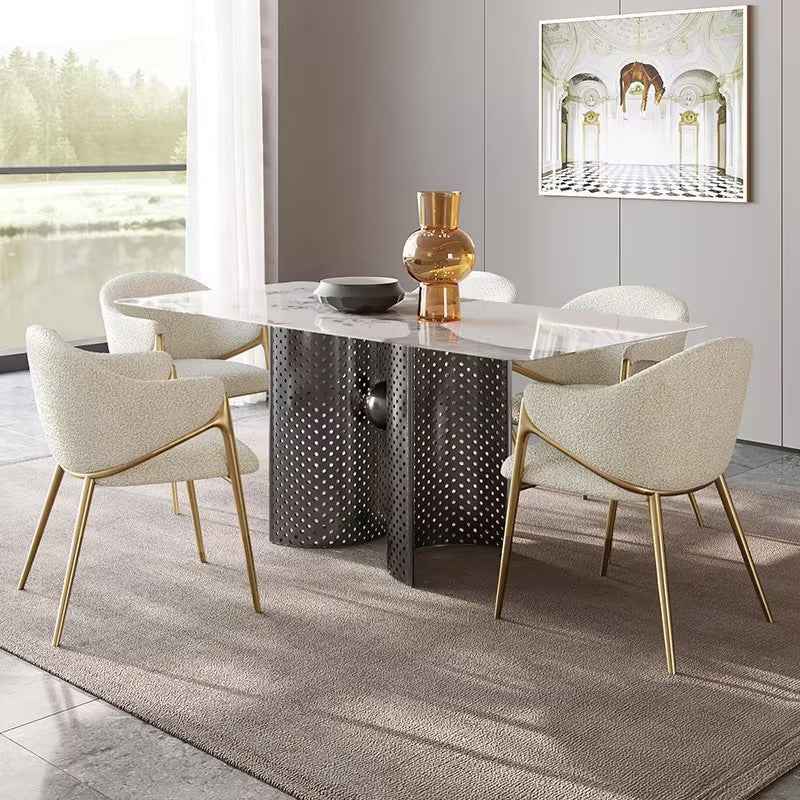 Chic Velvet Dining Chair with Durable Metal Legs for Comfort