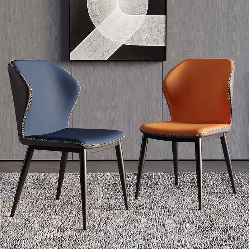 Leather Brown Kitchen Dining Chairs Set of 6