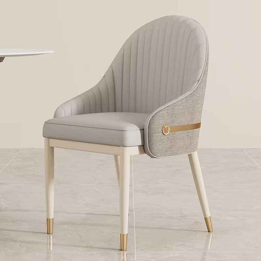 Ash Solid wood leg Upholstered Leather Dining chair