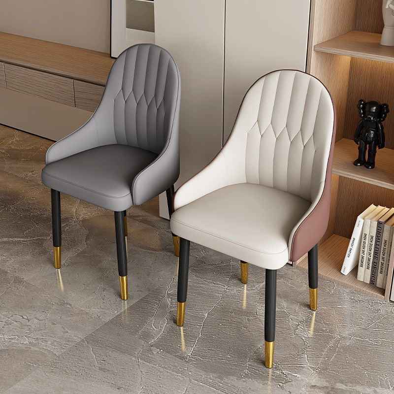 White Golden Metal Legs Upholstered Dinging chair