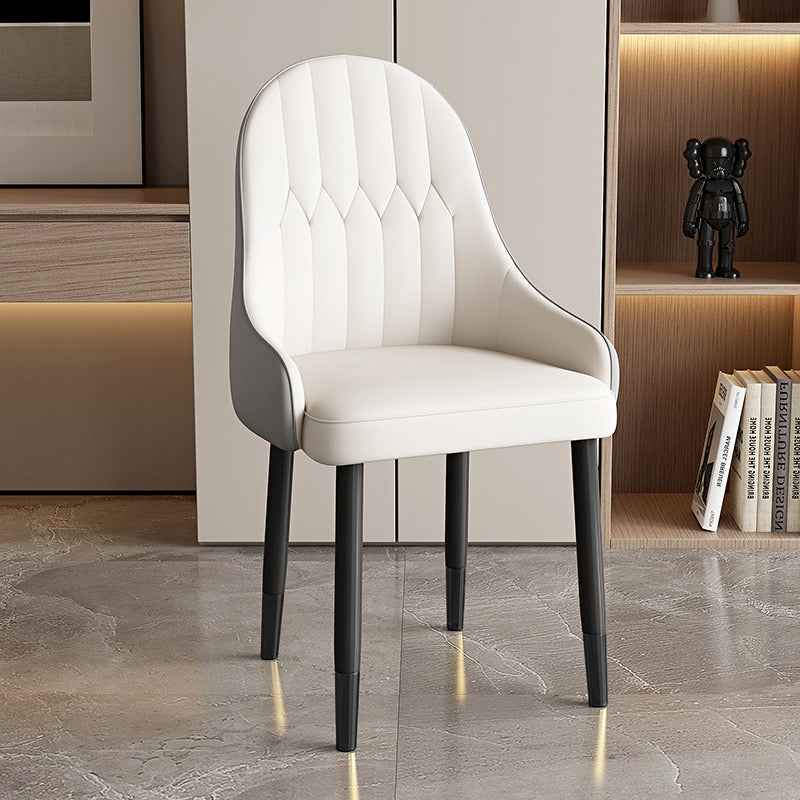 White Golden Metal Legs Upholstered Dinging chair
