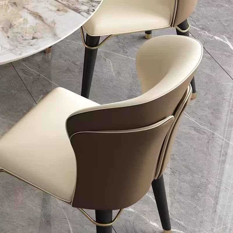 White Leather Dining Chairs Set of 6