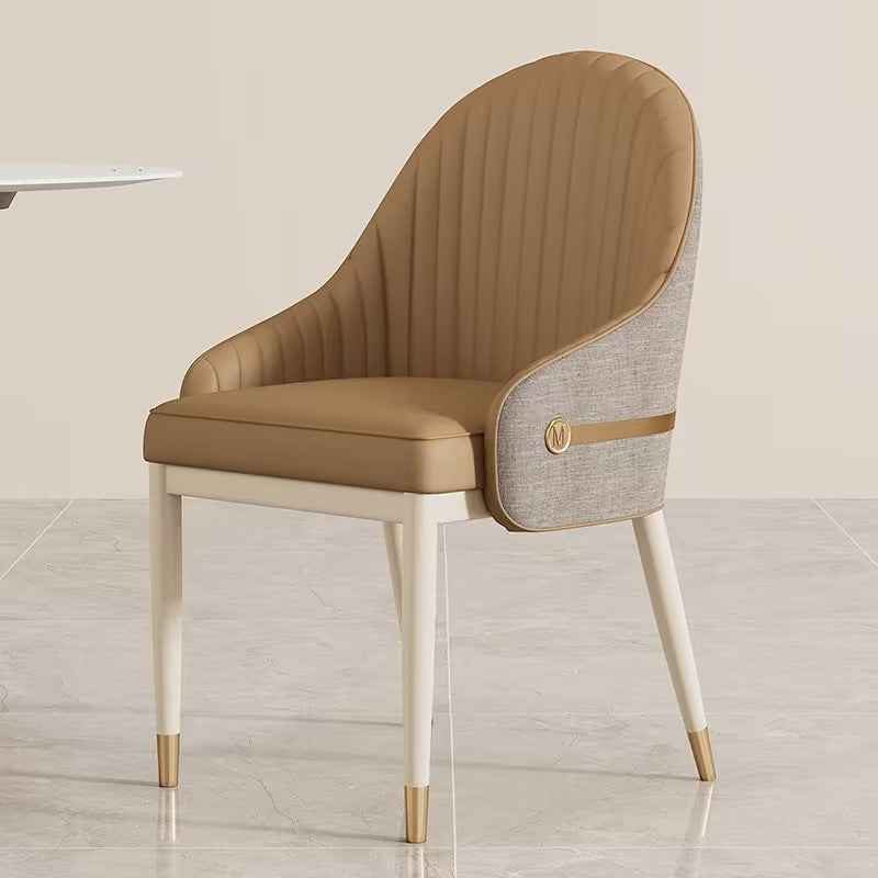Ash Solid wood leg Upholstered Leather Dining chair