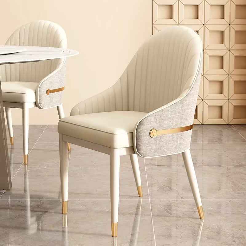 Ash Solid wood leg Upholstered Leather Dining chair