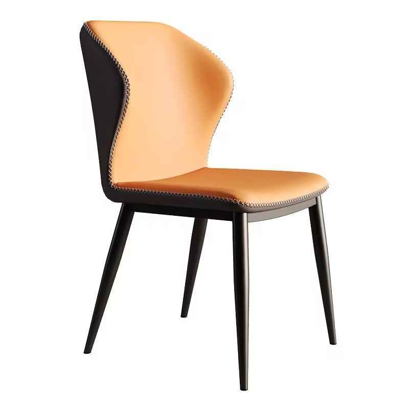Leather Brown Kitchen Dining Chairs Set of 6