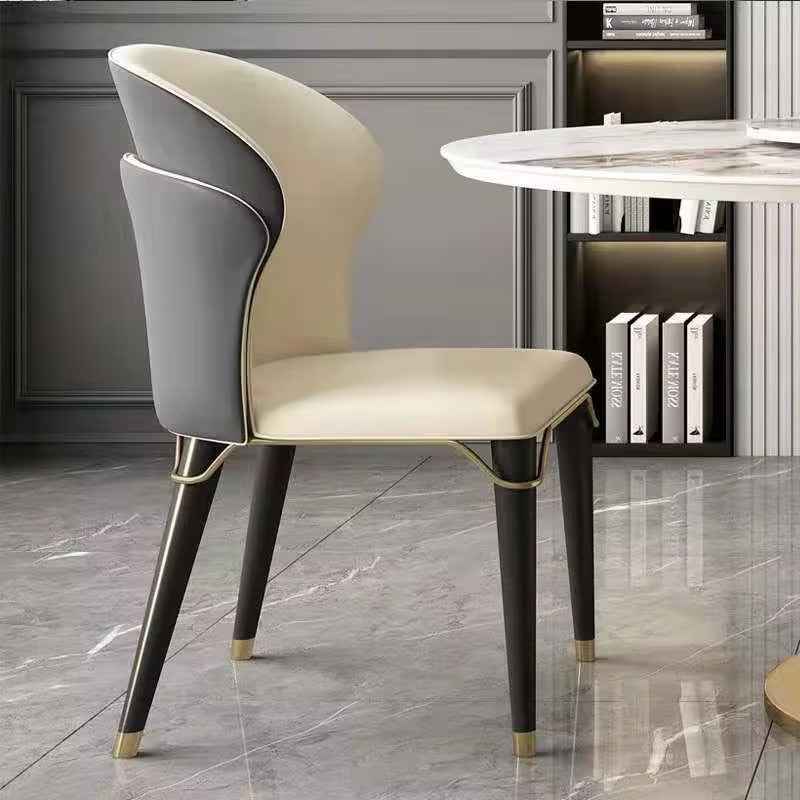 White Leather Dining Chairs Set of 6