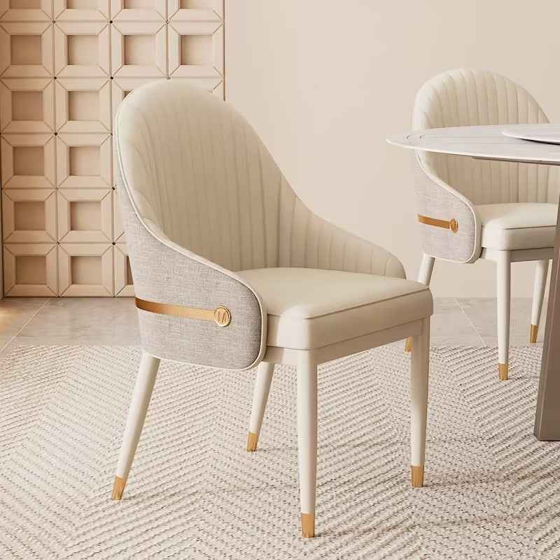 Ash Solid wood leg Upholstered Leather Dining chair