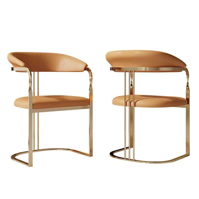 Gold Bar chair stool Orange material Stainless Steel kitchen stool Dining chair
