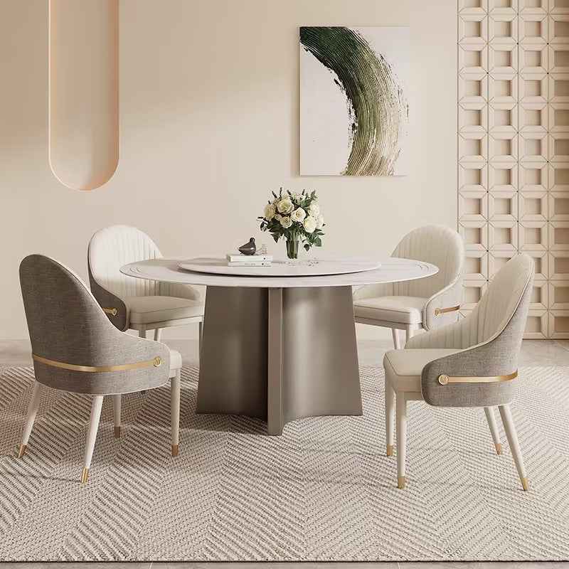 Ash Solid wood leg Upholstered Leather Dining chair