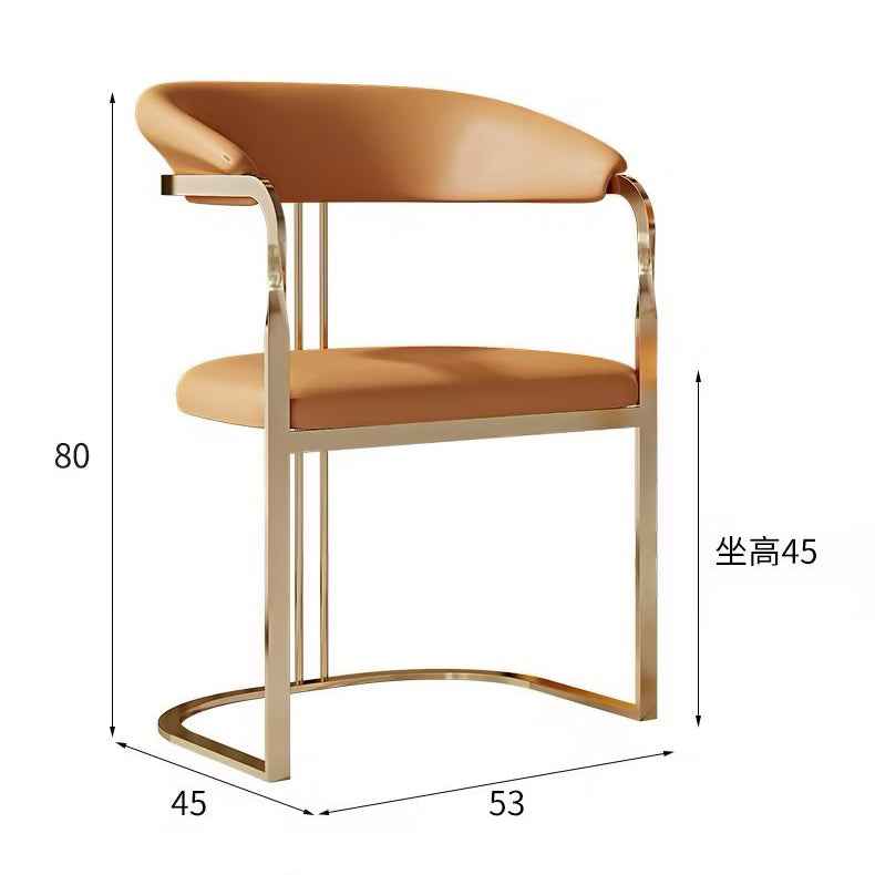 Gold Bar chair stool Orange material Stainless Steel kitchen stool Dining chair