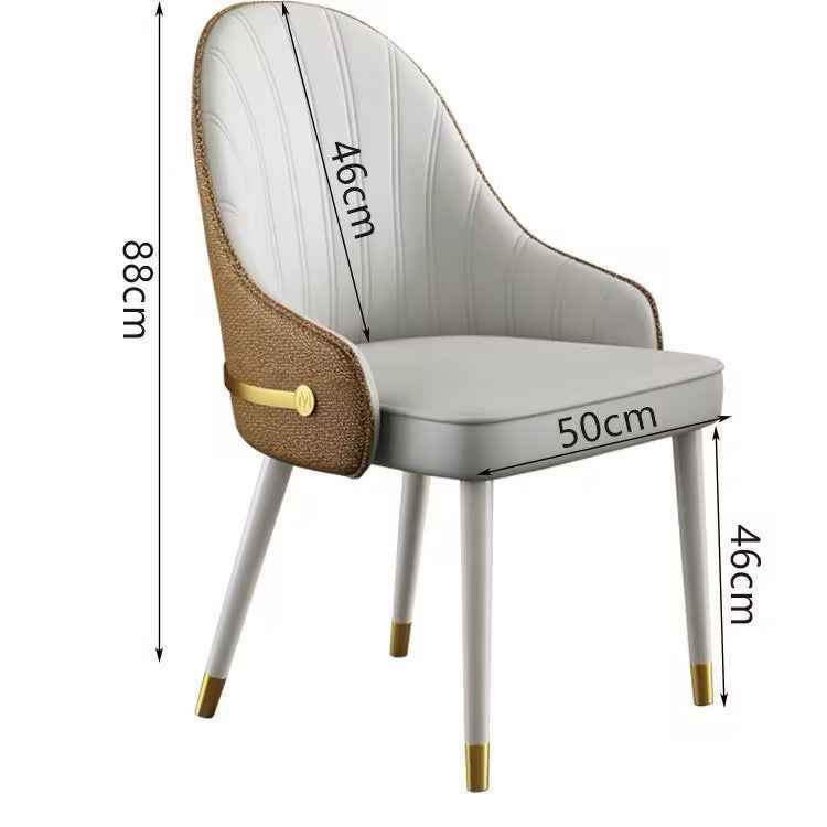 Ash Solid wood leg Upholstered Leather Dining chair
