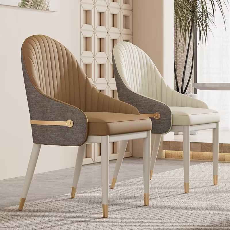 Ash Solid wood leg Upholstered Leather Dining chair