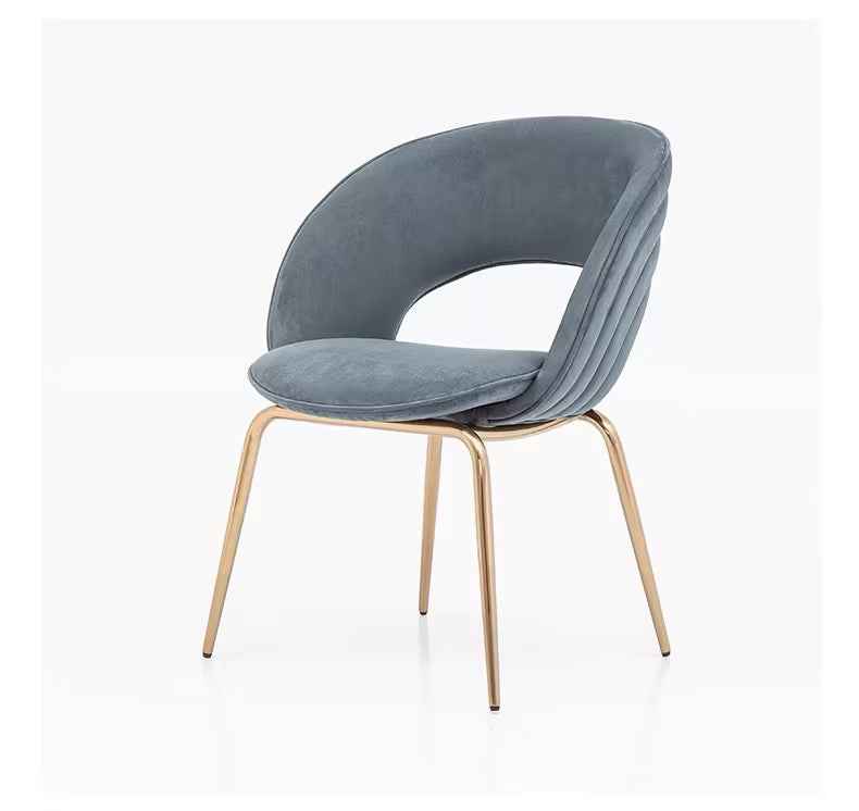 Modern Grey Velvet Dining Chair Gold kitchen chair set