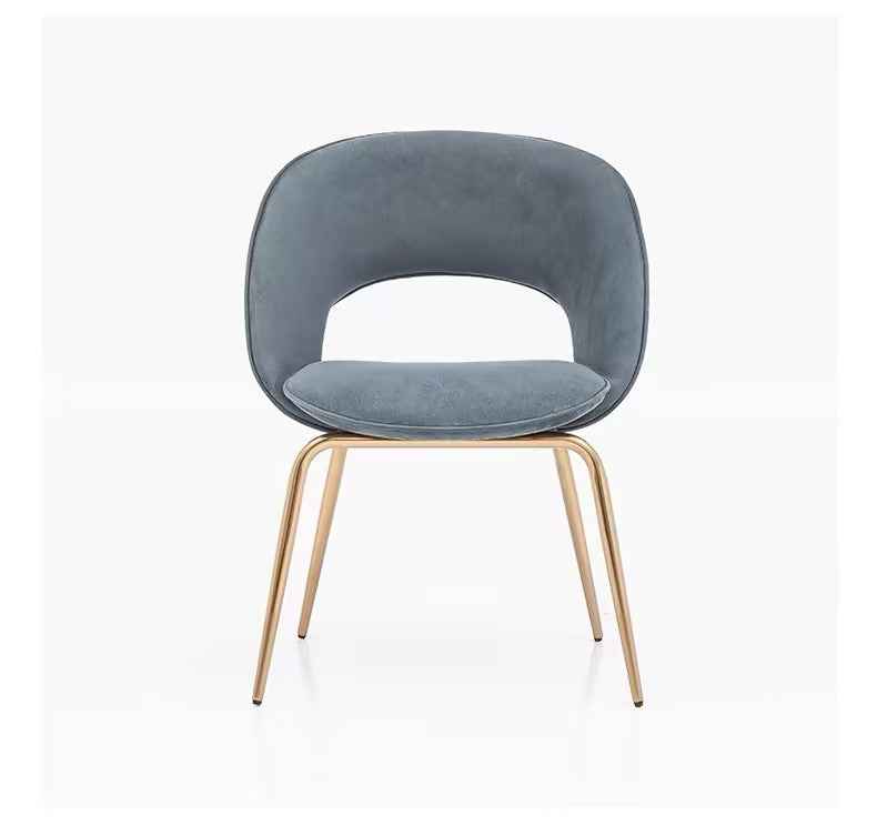 Modern Grey Velvet Dining Chair Gold kitchen chair set