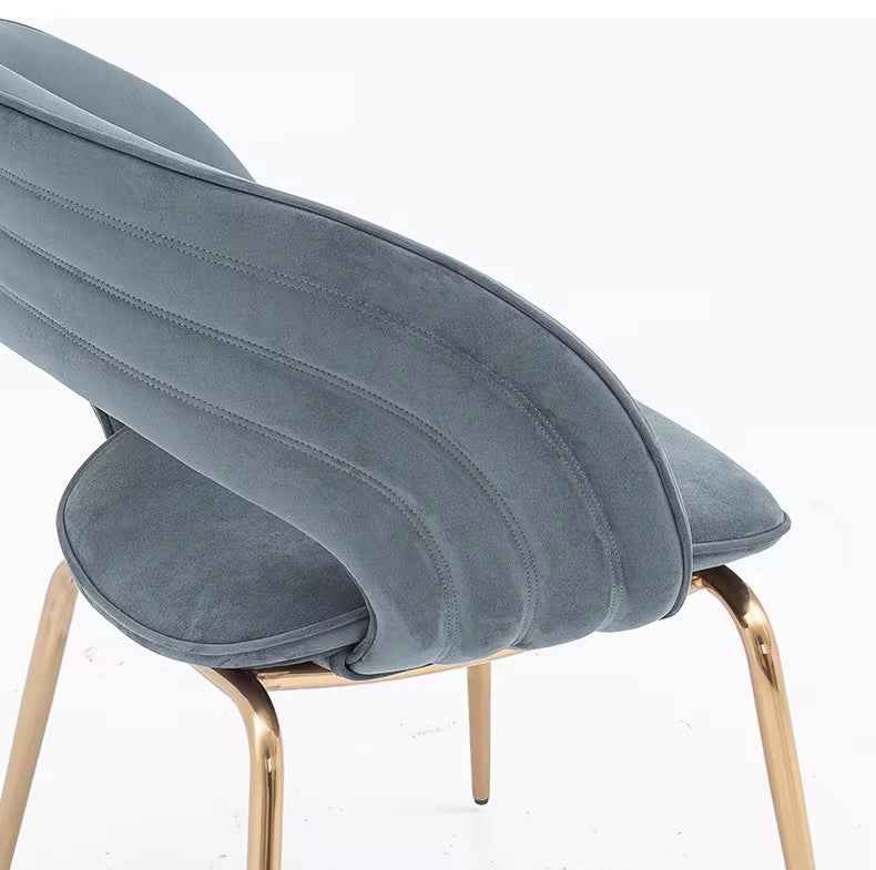Modern Grey Velvet Dining Chair Gold kitchen chair set