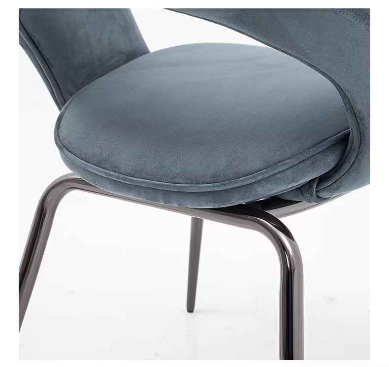 Modern Grey Velvet Dining Chair Gold kitchen chair set