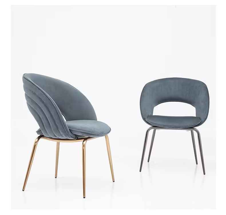 Modern Grey Velvet Dining Chair Gold kitchen chair set