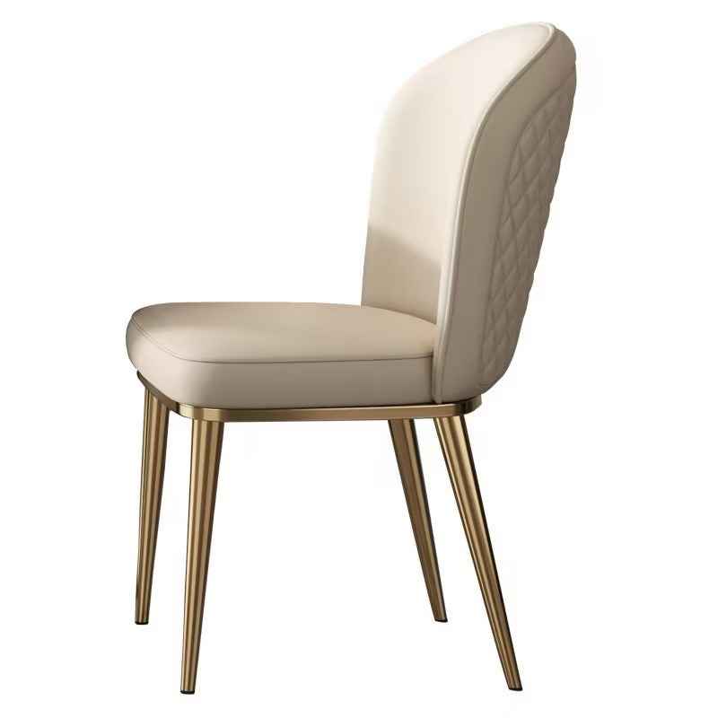 Gold Legs PU Leather Dining Chairs Set of 6