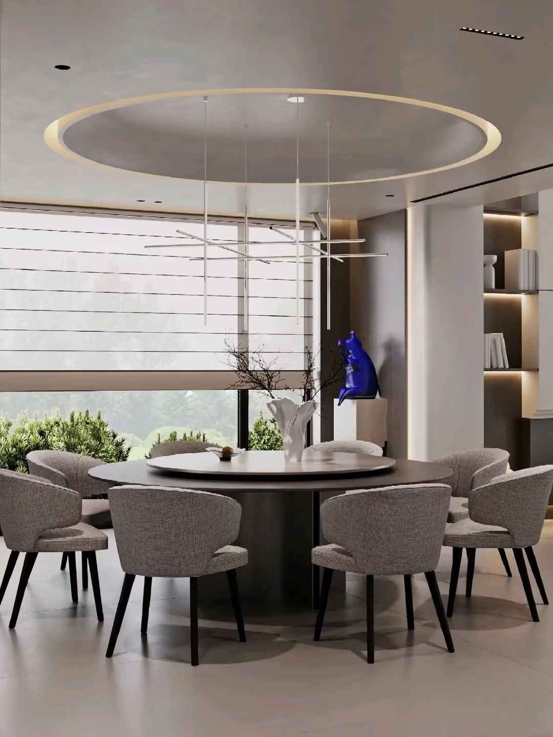 Velvet Brown blue Kitchen Dining Chairs Set of 8