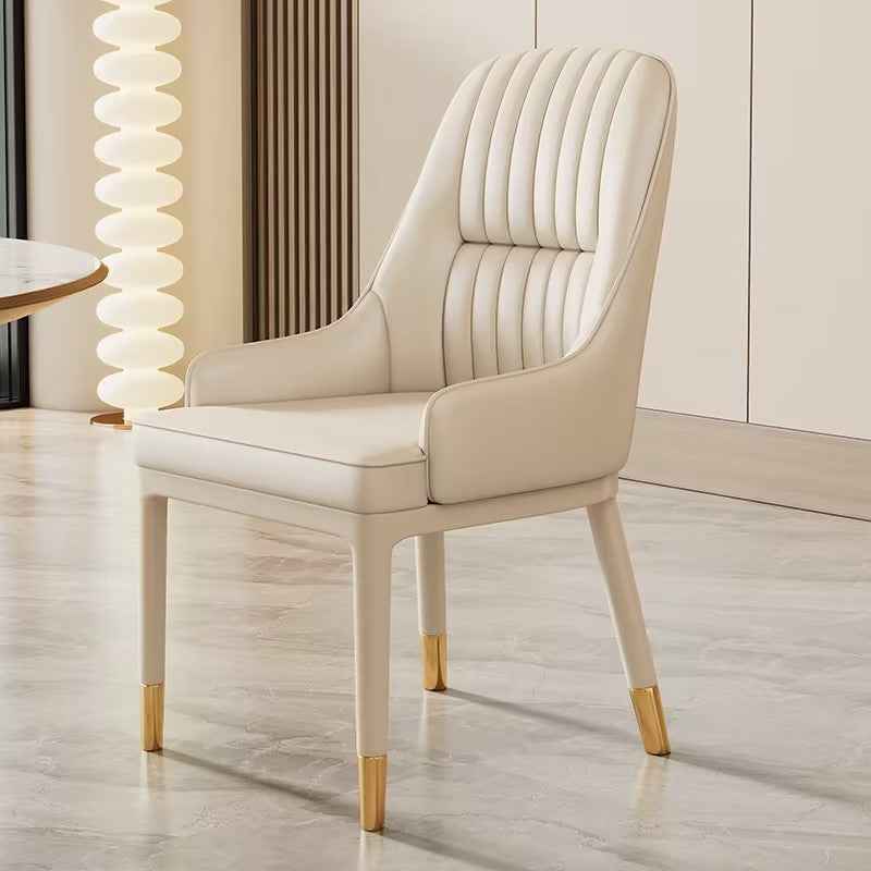 Ash wood Upholstered PU Leather wooden leg Dining Chairs for 6
