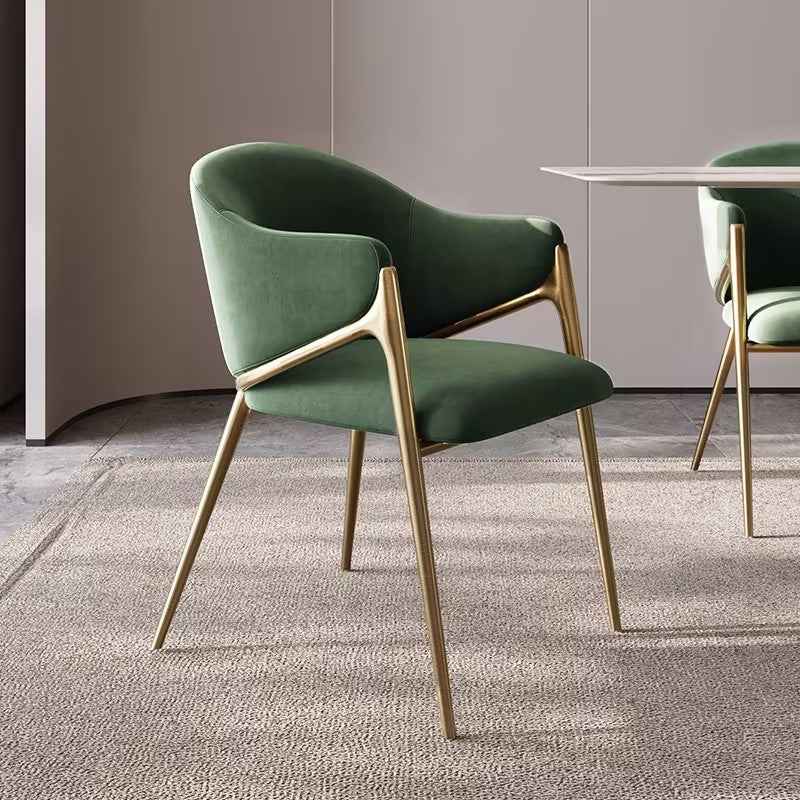 Chic Velvet Dining Chair with Durable Metal Legs for Comfort