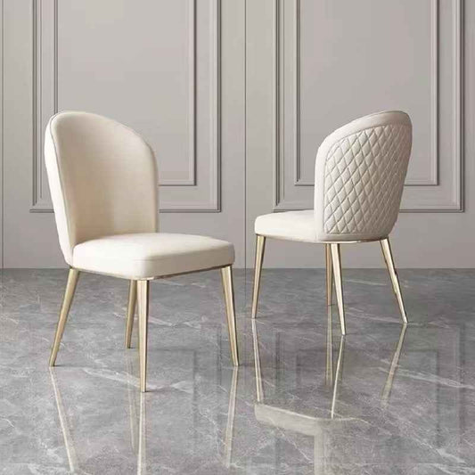 Gold Legs PU Leather Dining Chairs Set of 6