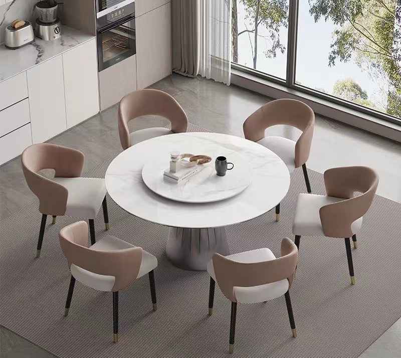 Steel legs and PU Leather dinging chair