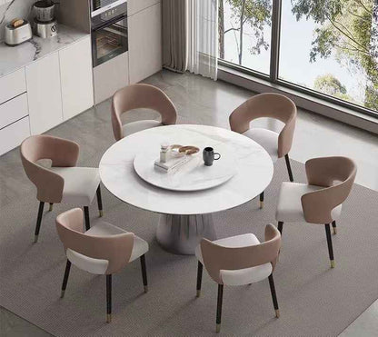 Steel legs and PU Leather dinging chair