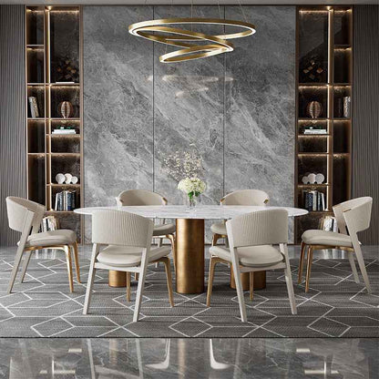 Faux Pu Leather Dining Room Chairs With Stainless Steel Gold/Rose Gold/Black Legs For The Dining Room Living Room