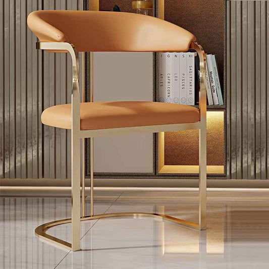 Gold Bar chair stool Orange material Stainless Steel kitchen stool Dining chair