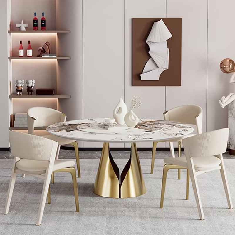 Faux Pu Leather Dining Room Chairs With Stainless Steel Gold/Rose Gold/Black Legs For The Dining Room Living Room
