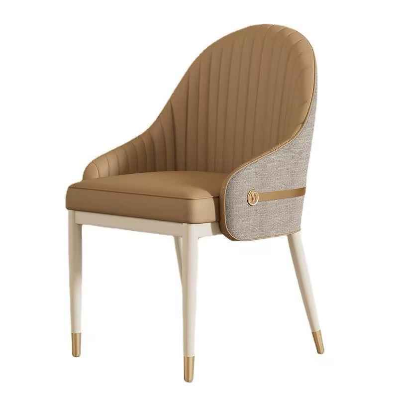 Ash Solid wood leg Upholstered Leather Dining chair
